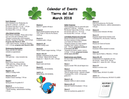 Calendar - March 2018