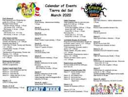 March 2020 Calendar of Events