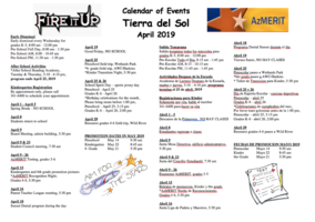 April 2019 Calendar