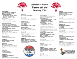 February 2020 Calendar of Events