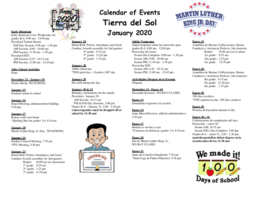 January 2020 Calendar