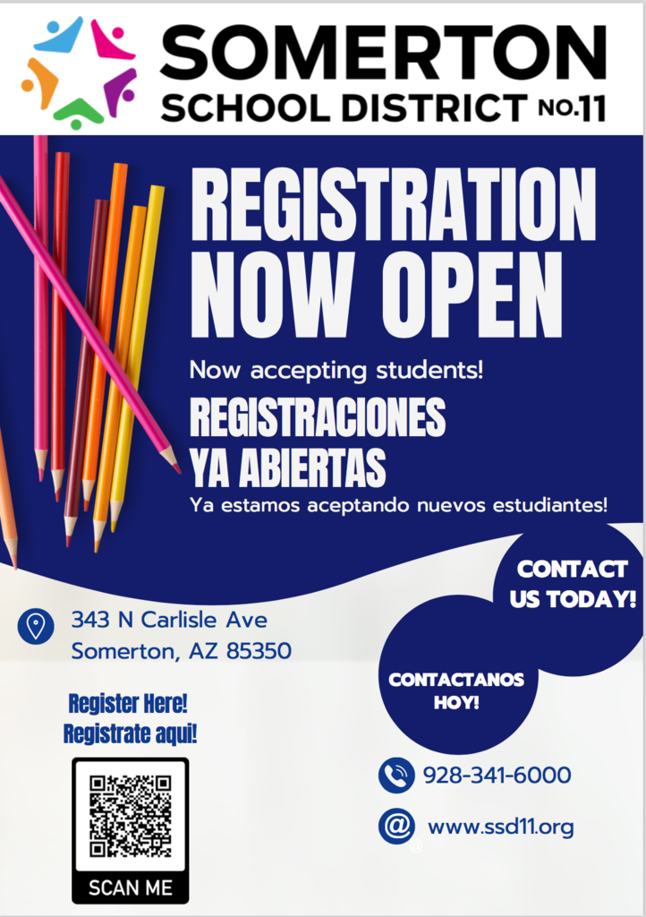 Somerton School District Online Registration Now Open!