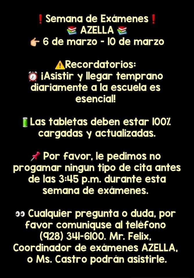 Spanish version of the Azella Announcement